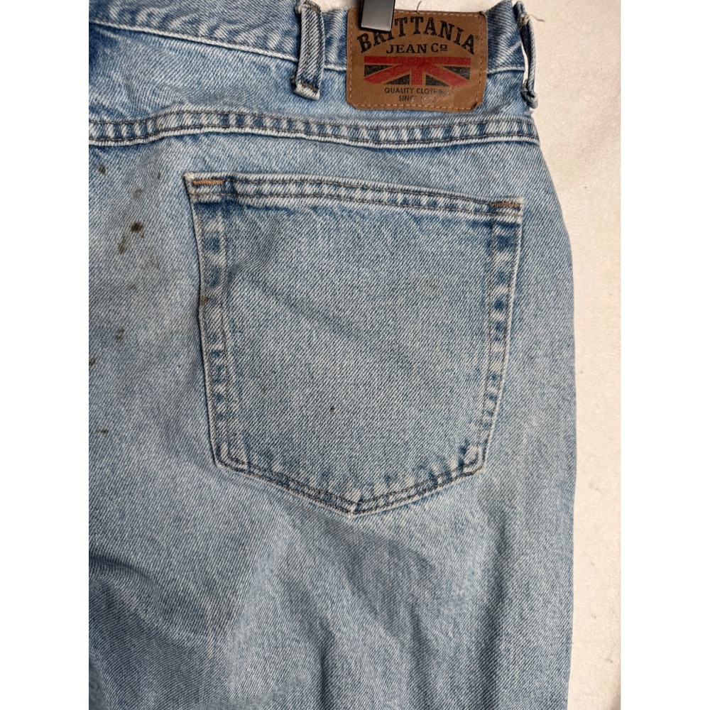 VTG Brittania Jean Co Mens Light Wash Straight Leg Denim Jeans 36x34 1B101MS - Picture 13 of 16